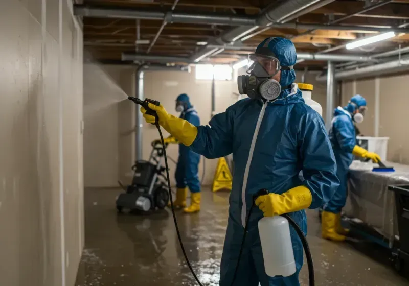 Basement Sanitization and Antimicrobial Treatment process in Lena, IL