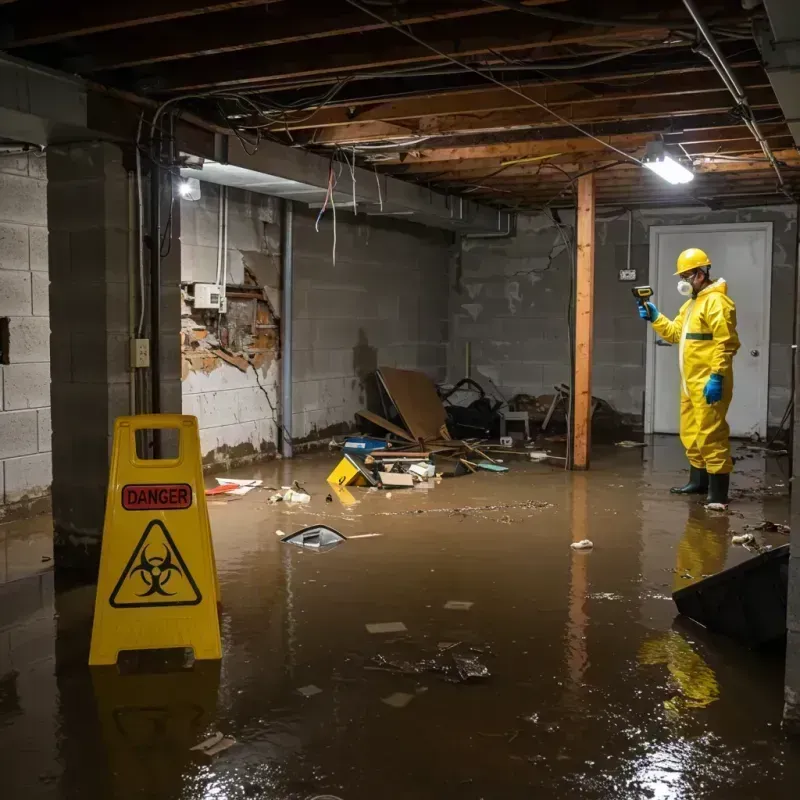 Flooded Basement Electrical Hazard in Lena, IL Property